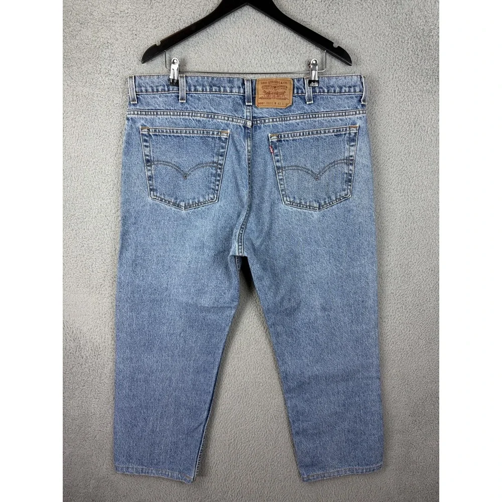 VTG Levis 505 Jeans Mens 42x27 Blue Light Wash Regular Straight Denim Made USA